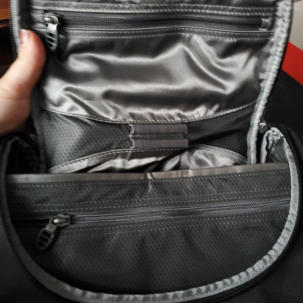 NEW Tumi Tech Travel Black Toiltry Bag with Red Accents